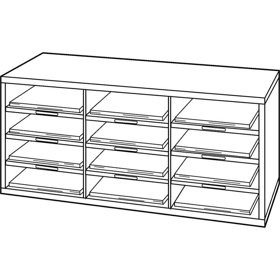 Fellowes 12-Compartment Sorter Literature Organizer - 25004