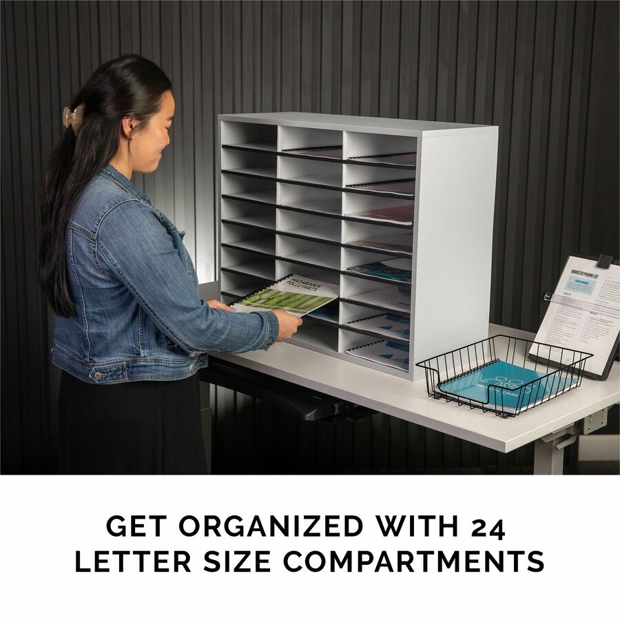 Fellowes 24-Compartment Sorter Literature Organizer - 25041