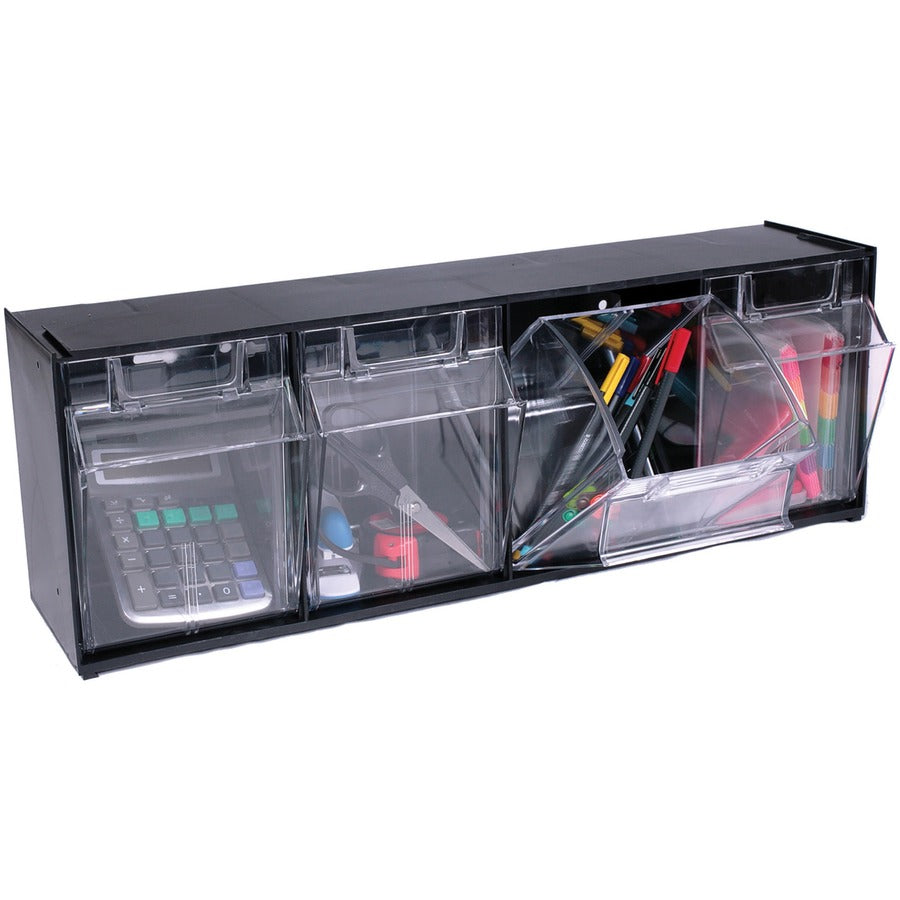 Deflecto Tilt Bin Interlocking Multi-Bin Storage Organizer - 20404OP