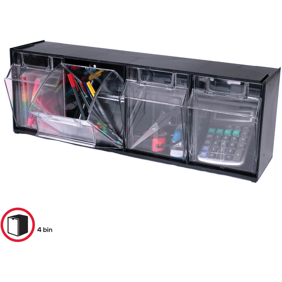 Deflecto Tilt Bin Interlocking Multi-Bin Storage Organizer - 20404OP