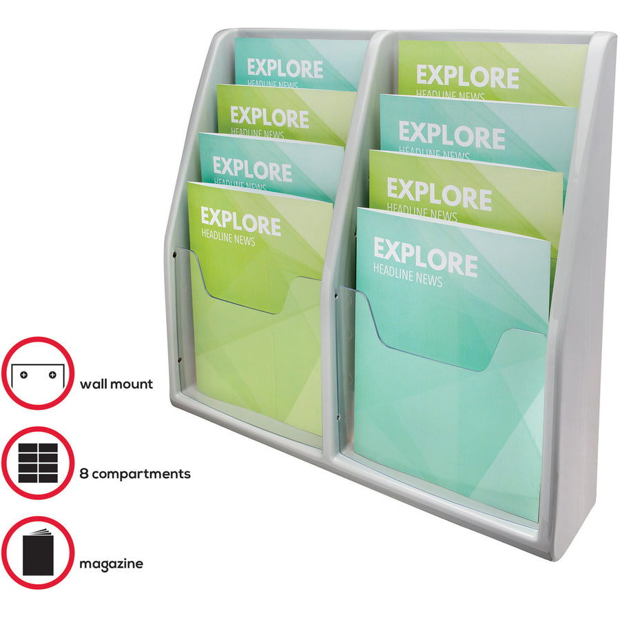 Deflecto Multi-Compartment Literature Display - 52209