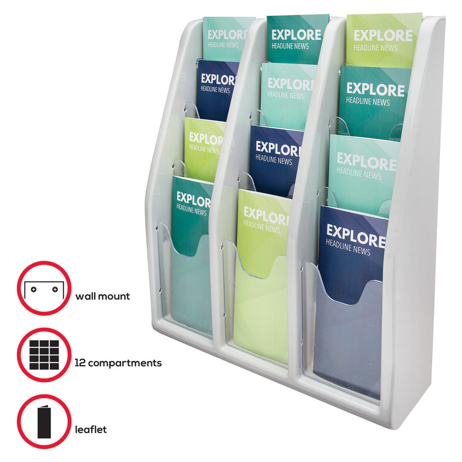 Deflecto Multi-Compartment Literature Display - 52809