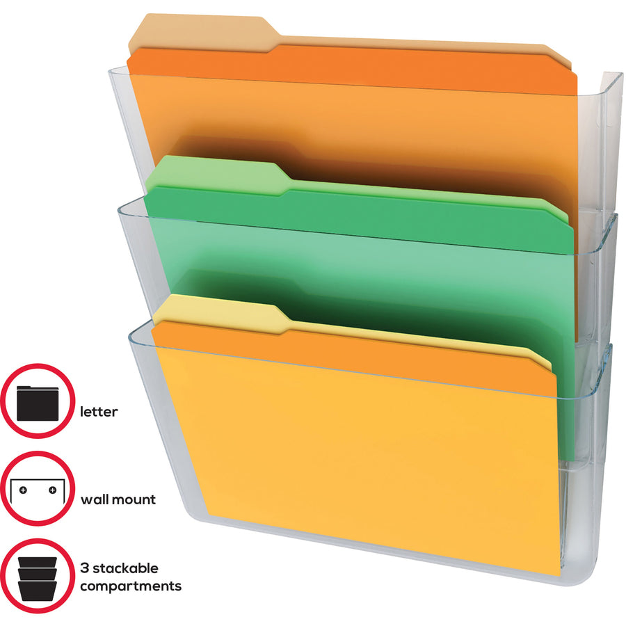 Deflecto Stackable DocuPocket for Partition Walls - 73601RT