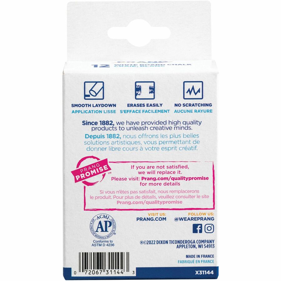 Prang White Chalk Sticks - 31144