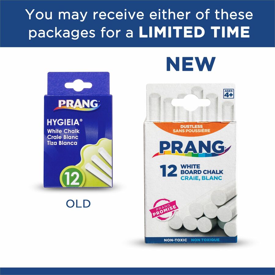 Prang White Chalk Sticks - 31144