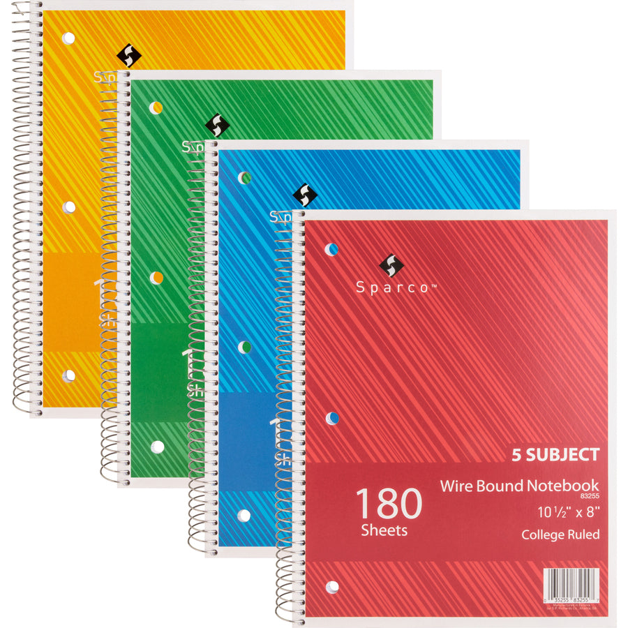 Sparco Wirebound College Ruled Notebooks - 83255