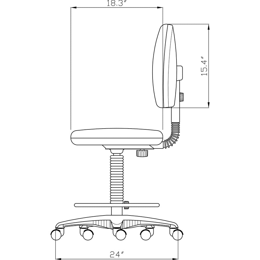 Lorell Millenia Series Adjustable Task Stool with Back - 80008