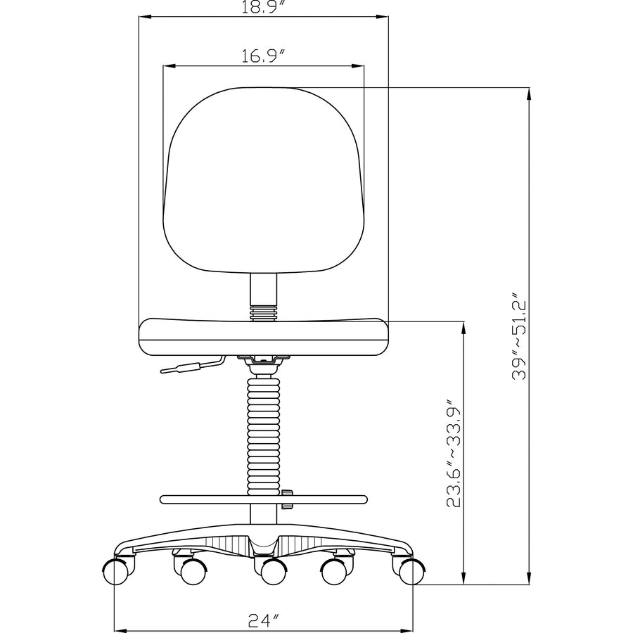 Lorell Millenia Series Adjustable Task Stool with Back - 80008