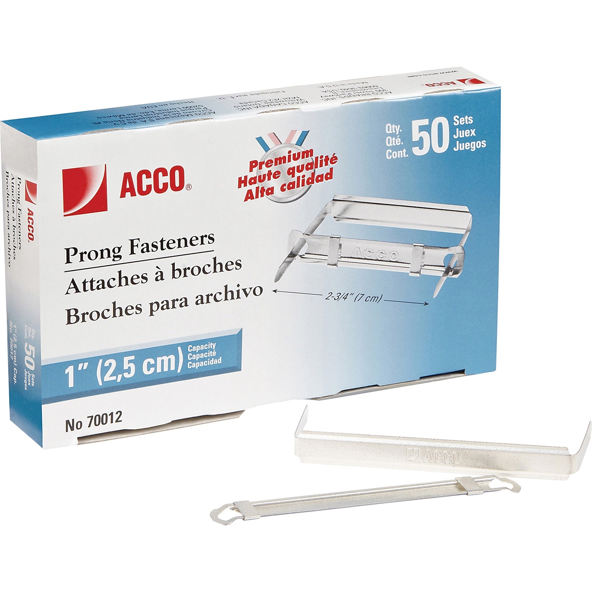 ACCO Standard 2H Punch Premium Prong Fastener Set