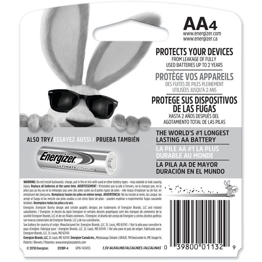 Energizer Max Alkaline AA Batteries - E91BP-4