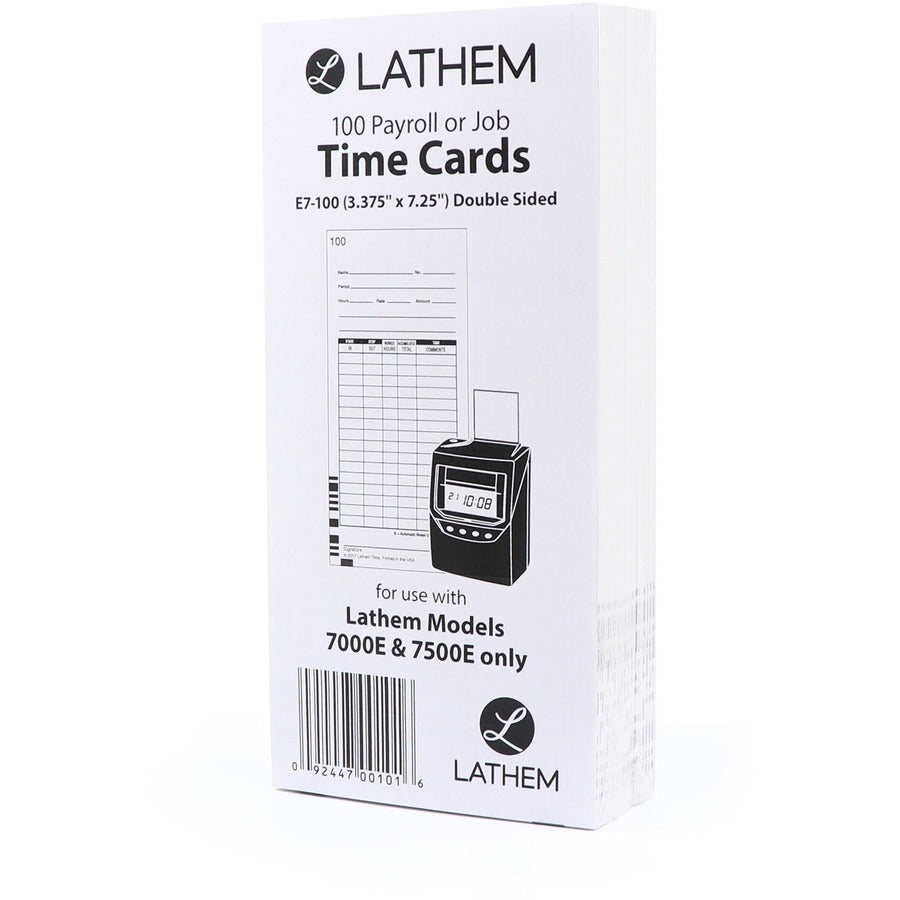 Lathem E7 - Timecards (Box of 1000) - E7
