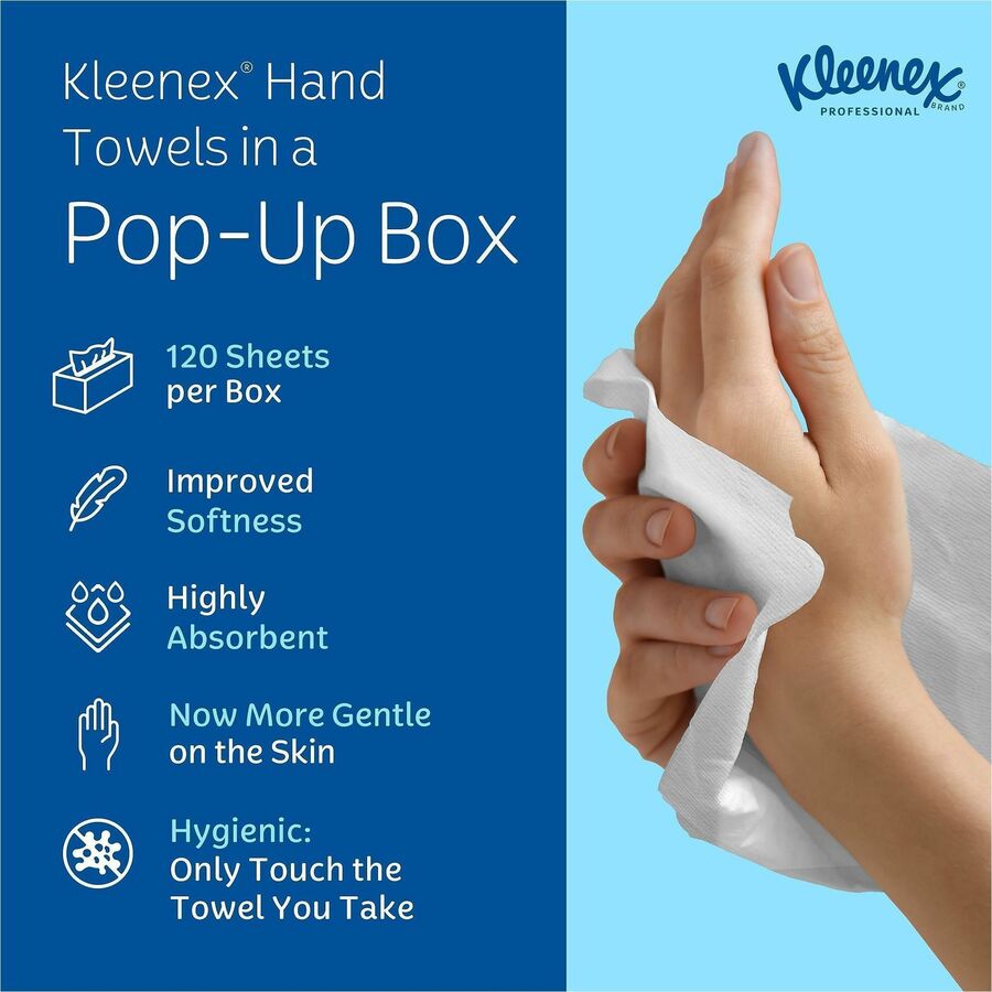 Kleenex Hand Towels with Premium Absorbency Pockets in a Pop-Up Box - 1701