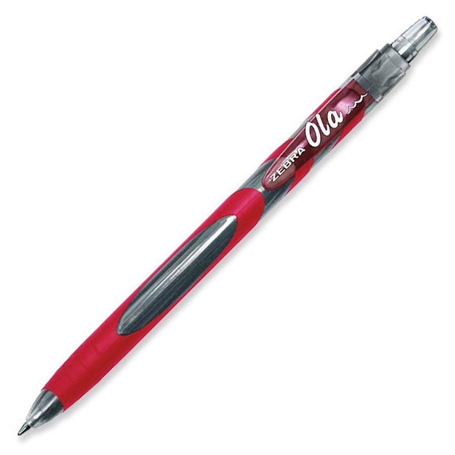 Zebra Pen Ola Retractable Ball Point Pen Medium Point Red