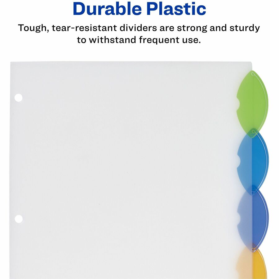 Avery® Insertable Style Edge™ Plastic Dividers, 5 tabs, 1 set - 11200