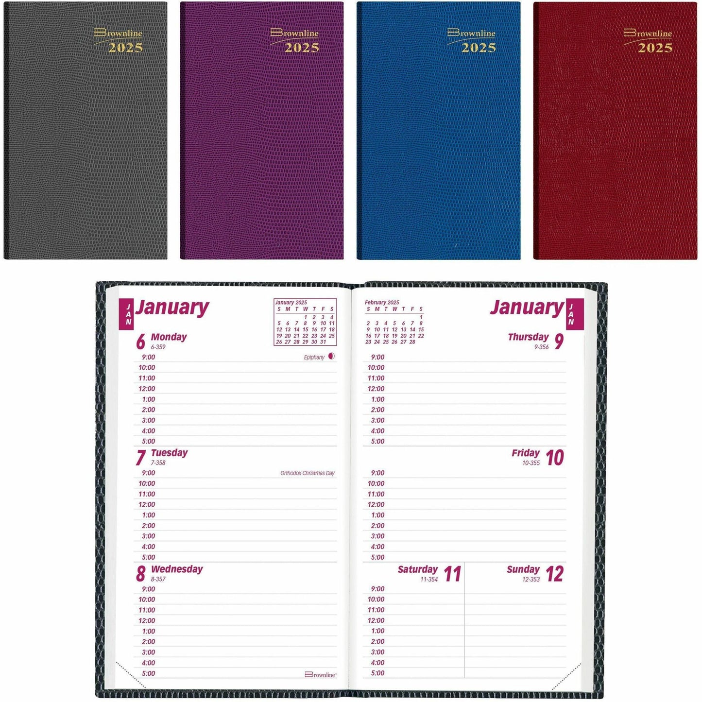 Blueline Weekly Pocket Planner, 4-3/4" x 3" , English, Assorted Colours