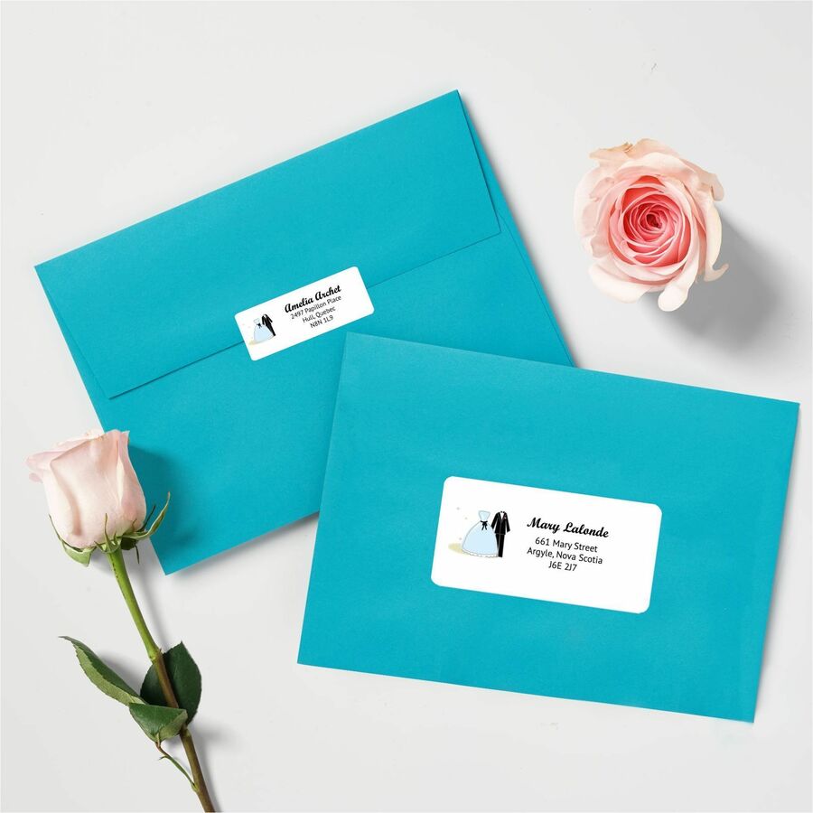 White Rectangle Labels with Easy Peel® Sure Feed™ 1-1/3" x 4" for Laser and Inkjet Printers - 05162
