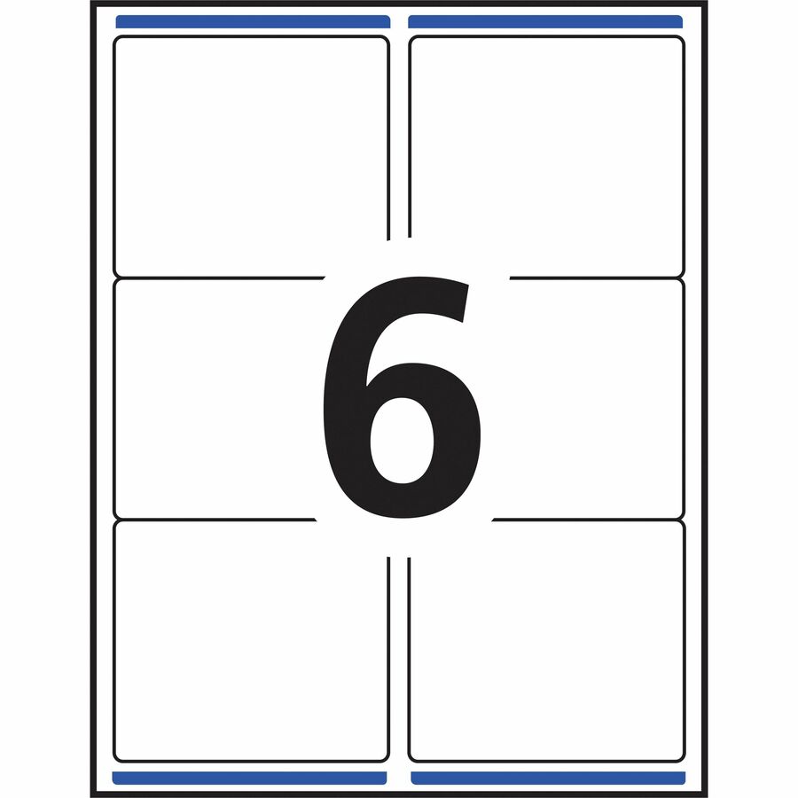White Rectangle Labels with Sure Feed™ Technology 3-1/3" x 4" , Permanent Adhesive, for Laser and Inkjet Printers - 05264