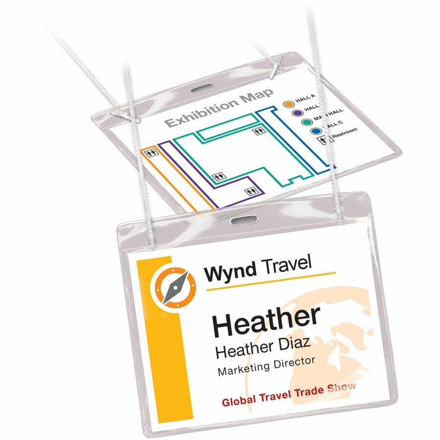 Avery® Hanging Name Badge kitfor Laser and Inkjet Printers, 3" x 4" - 05393