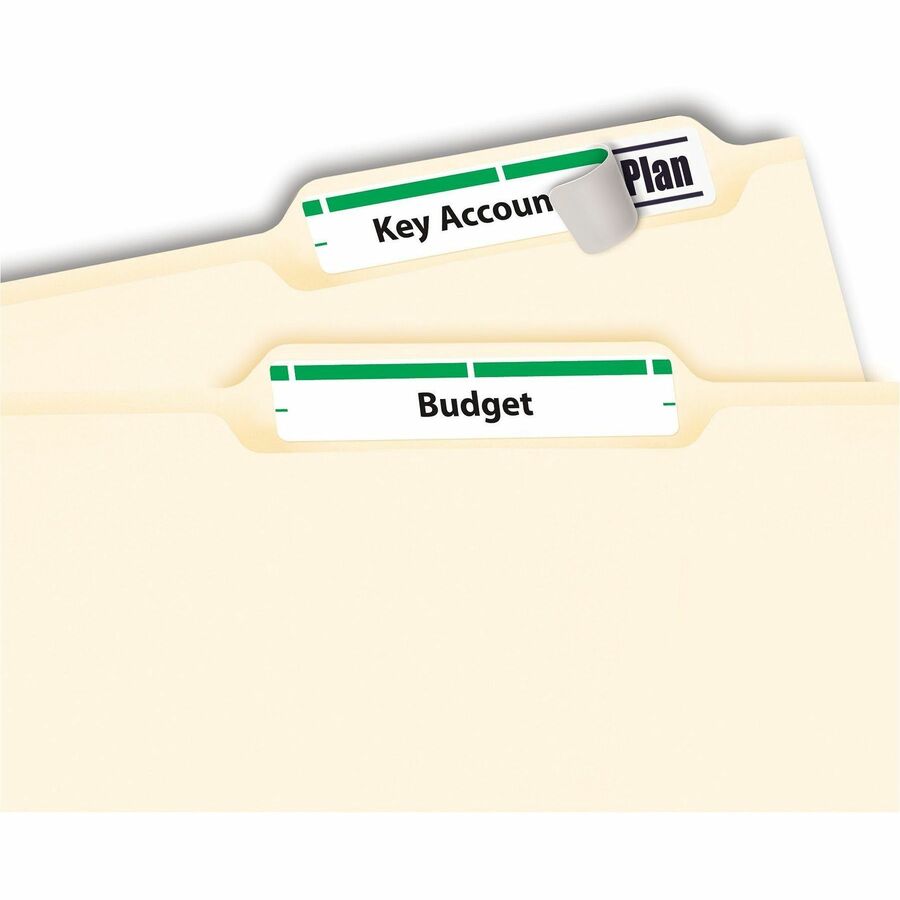 Avery® Filing Labelswith TrueBlock™ Technology for Laser and Inkjet Printers, 2/3" x 3-7/16" , Green - 05866