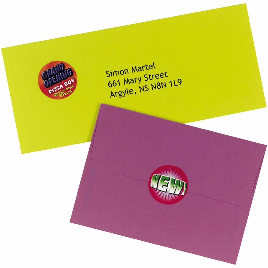 Avery High-Visibility Labels for Laser and Inkjet Printers, 1-1/2" Diameter - 08293