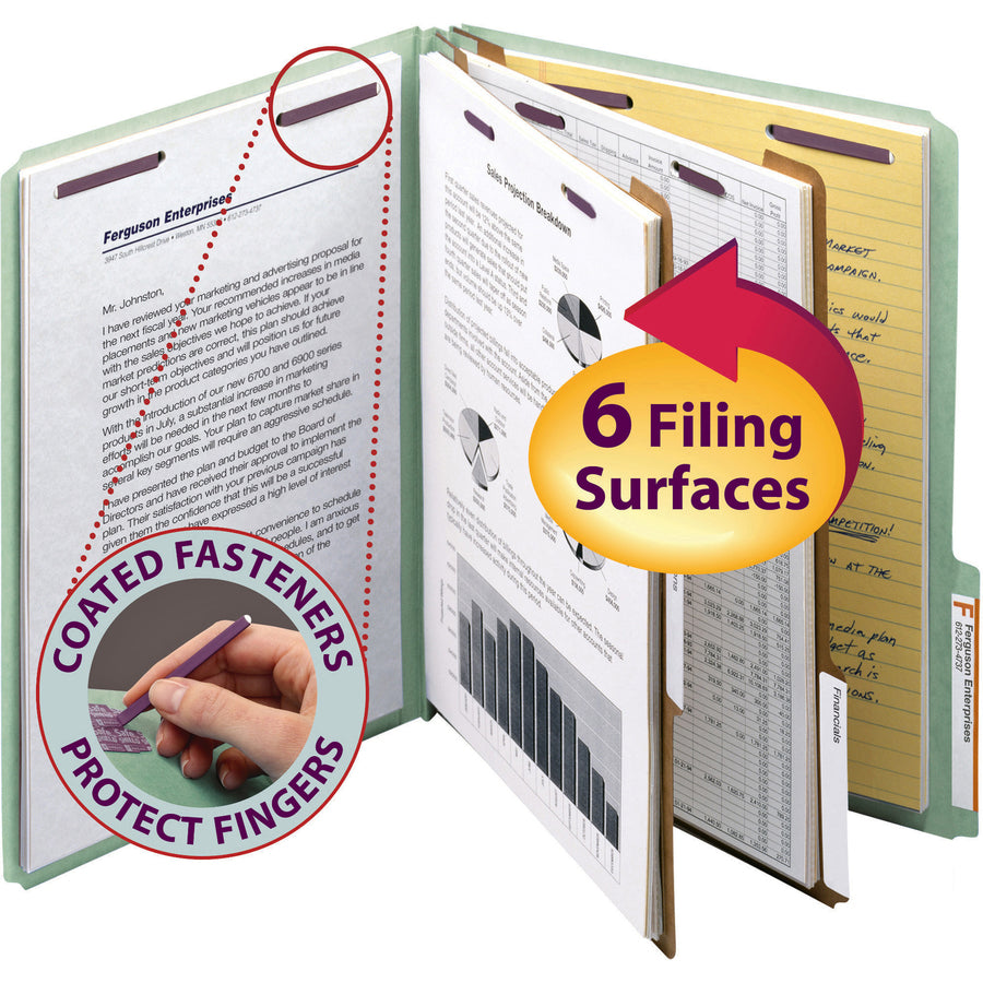Smead SafeSHIELD 1/3 Tab Cut Letter Recycled Classification Folder - 14215