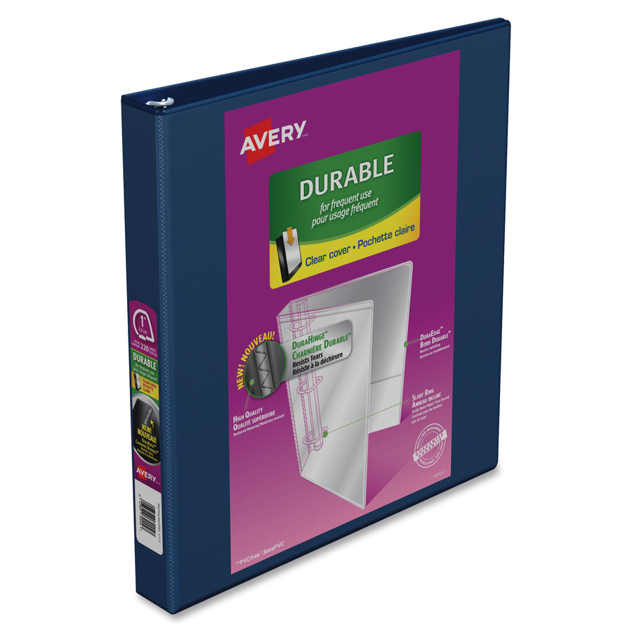 Avery® Durable View Binder 1" , Slant D Rings, Navy - 34004