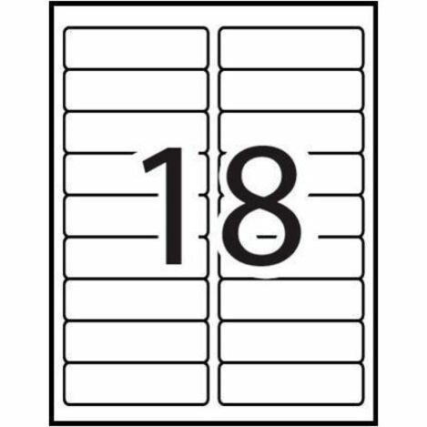 Avery® Extra Large Filing Labelswith TrueBlock™ Technology for Laser and Inkjet Printers, 3-7/16" x 15/16" , White - 35027