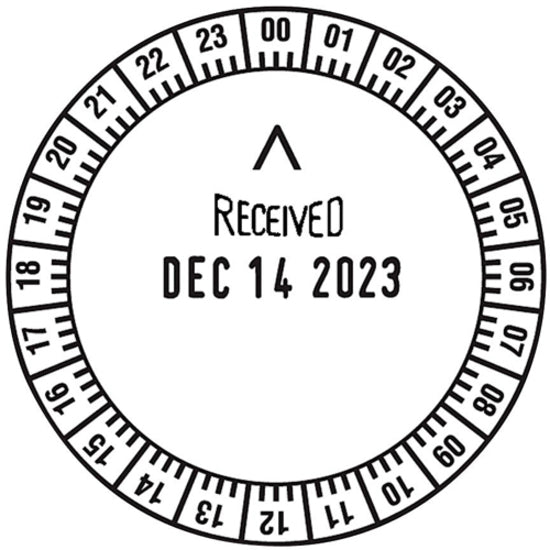 Trodat Received Time Date Stamp - 73084