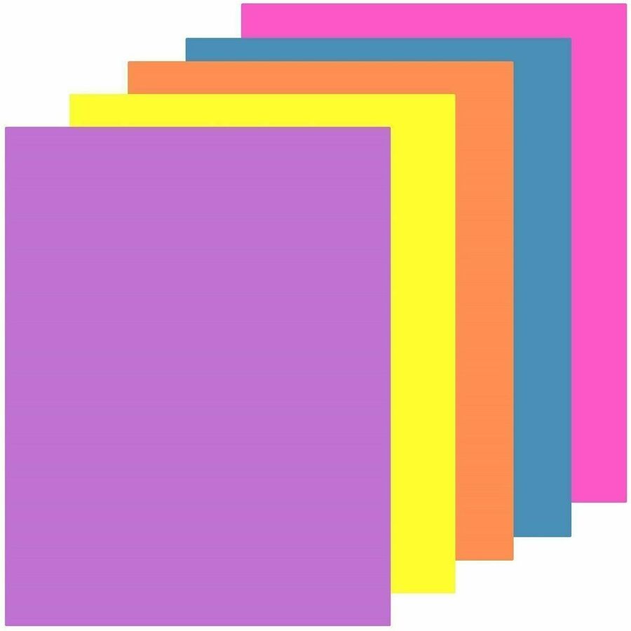 St. James® Fluorescent Bond Paper, Rainbow, 5 Colours, Pack of 200, 78020 - 78020
