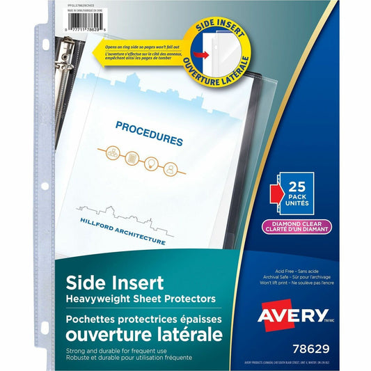 Avery® Side Insert Sheet Protectors, 25/pk