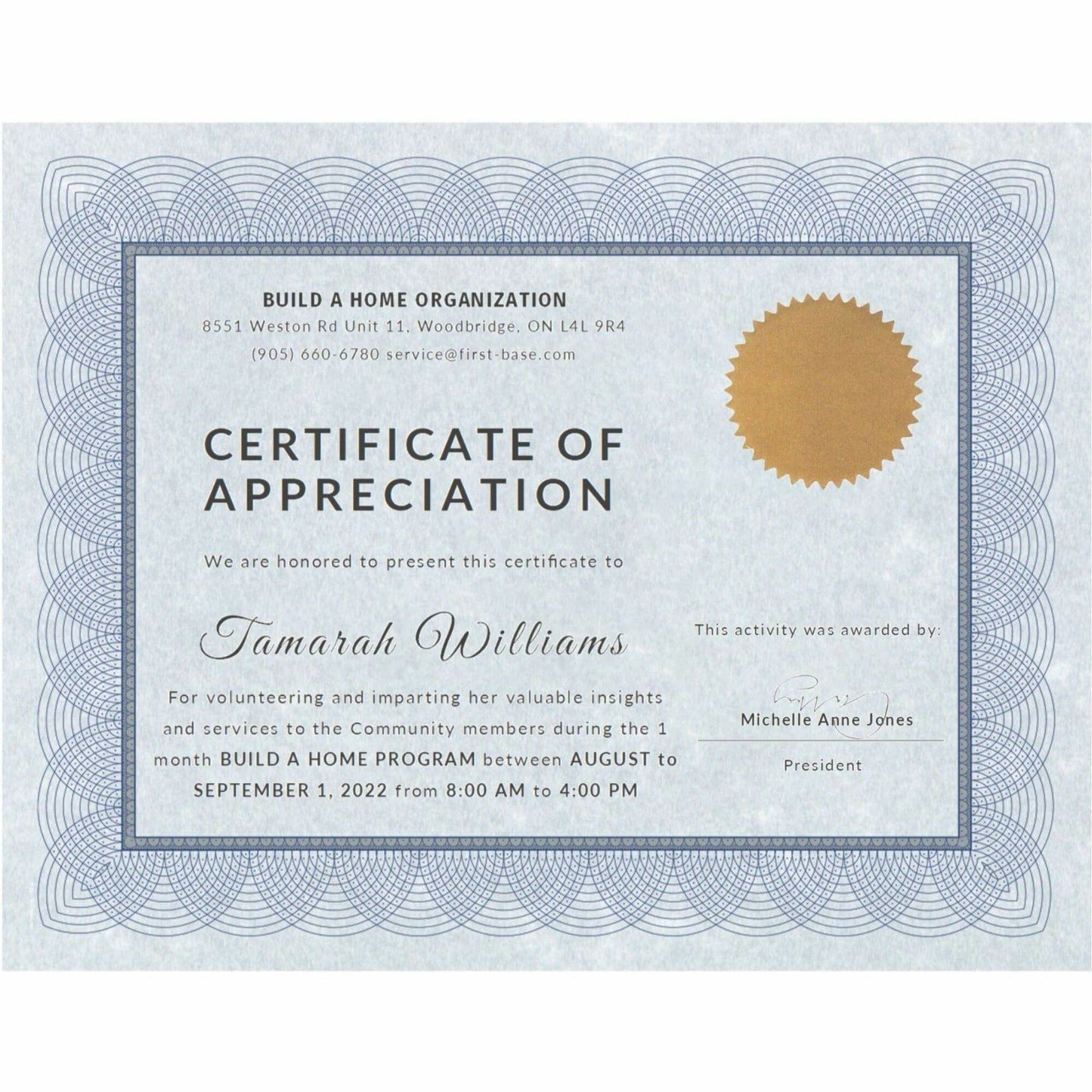 St. James® Certificates, 24 lb Paper, Regent Blue w/ Gold Seals, Pack of 25, 83402