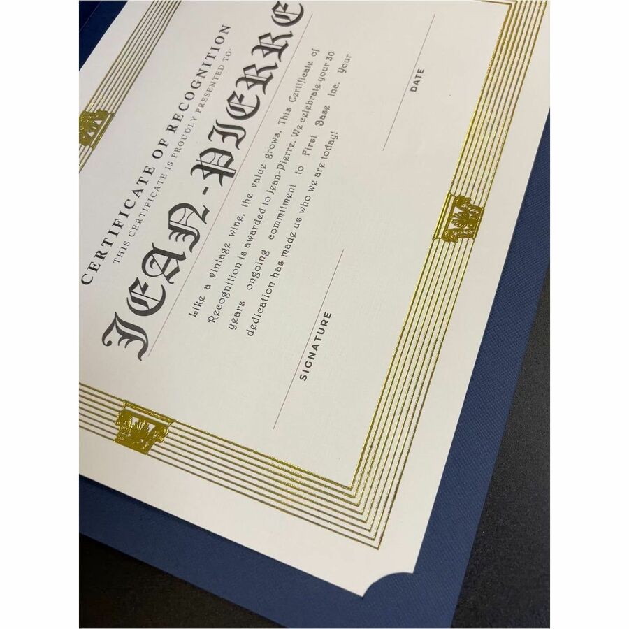 St. James® Elite™ Certificates, Natural Linen with Capital Gold Foil Design, Pack of 12, 83427 - 83427