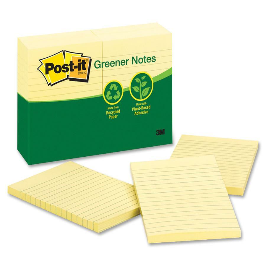 Post-it® Recycled Ruled Notes