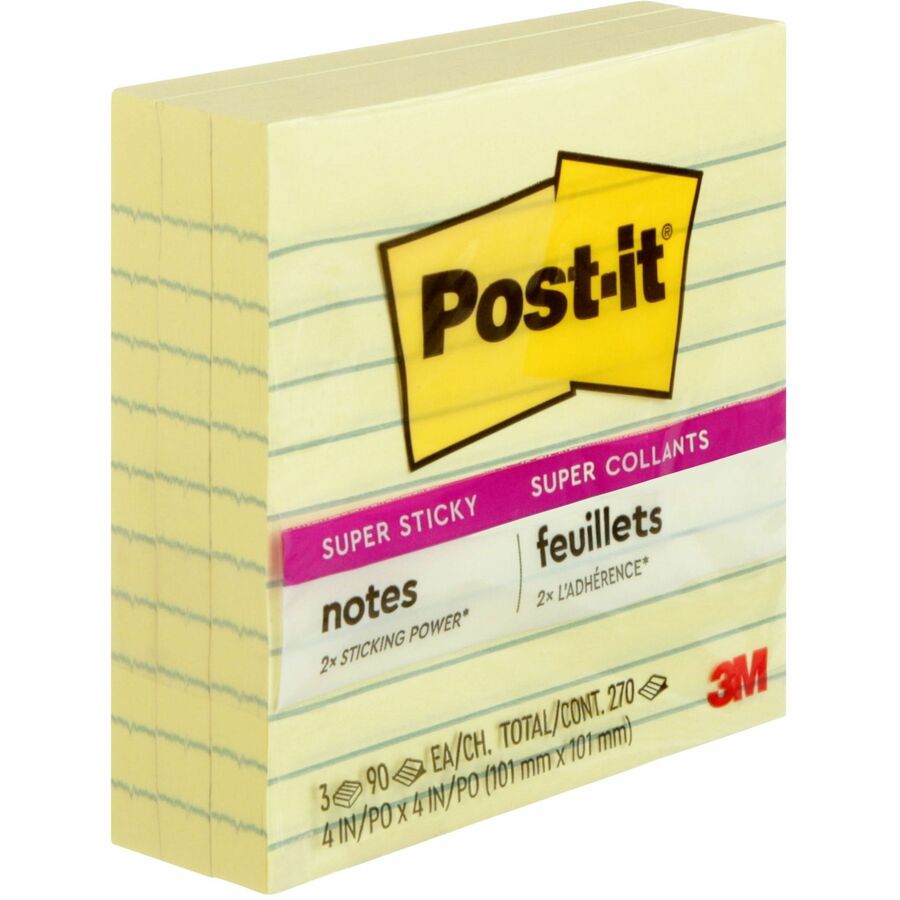 Post-it® Super Sticky Ruled Adhesive Notes - 6753SSCYC