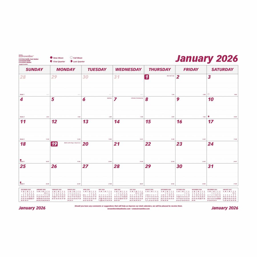 REFILL DESKPAD 1M/P. 19X24 ENG.