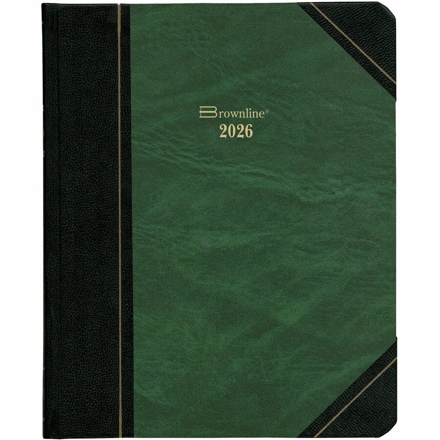 Blueline Traditional Daily Planner, 8" x 6-1/2" , English, Green - C517F