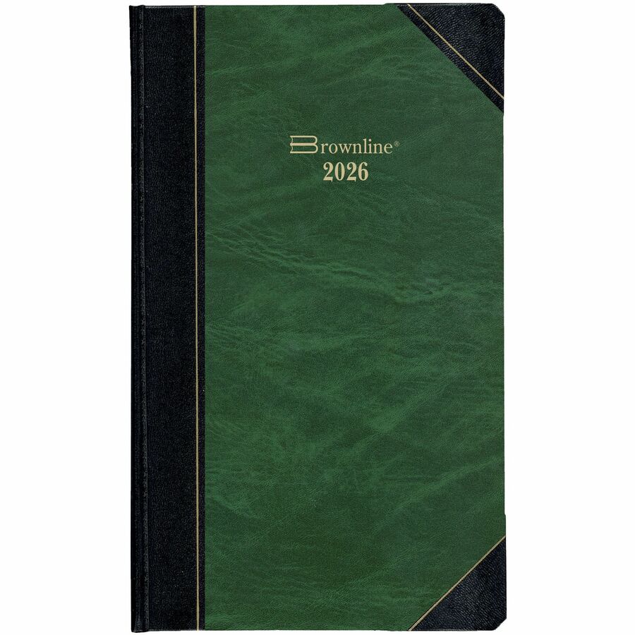 Blueline Traditional Daily Planner, 13-3/8" x 8" , English, Green - C530F