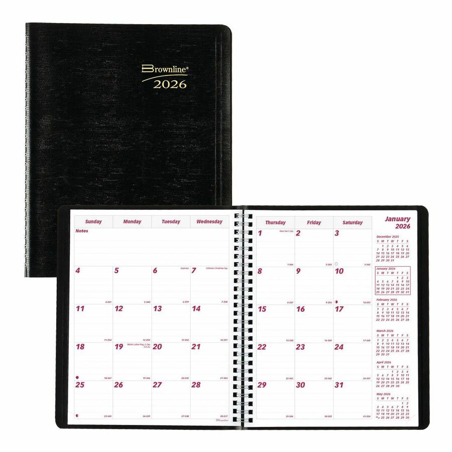 MONTHLY PLANNER 8.75X7.5' EN.BLK