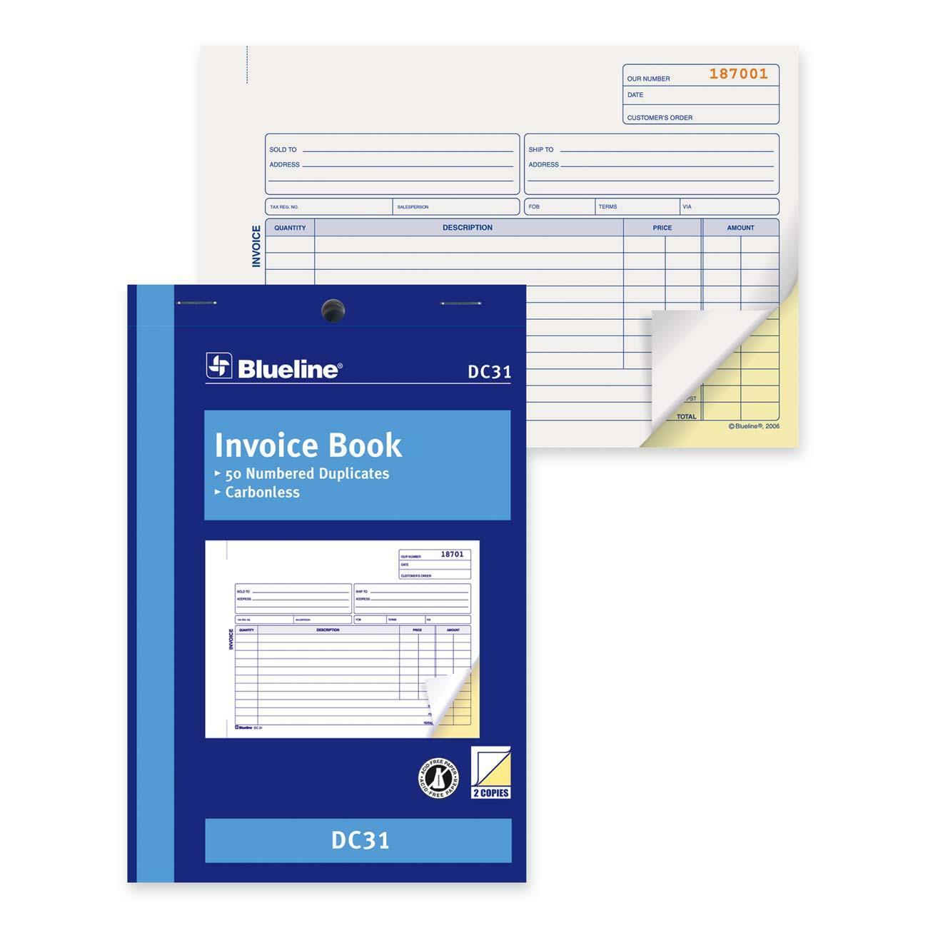 Blueline DC31 Invoice Book