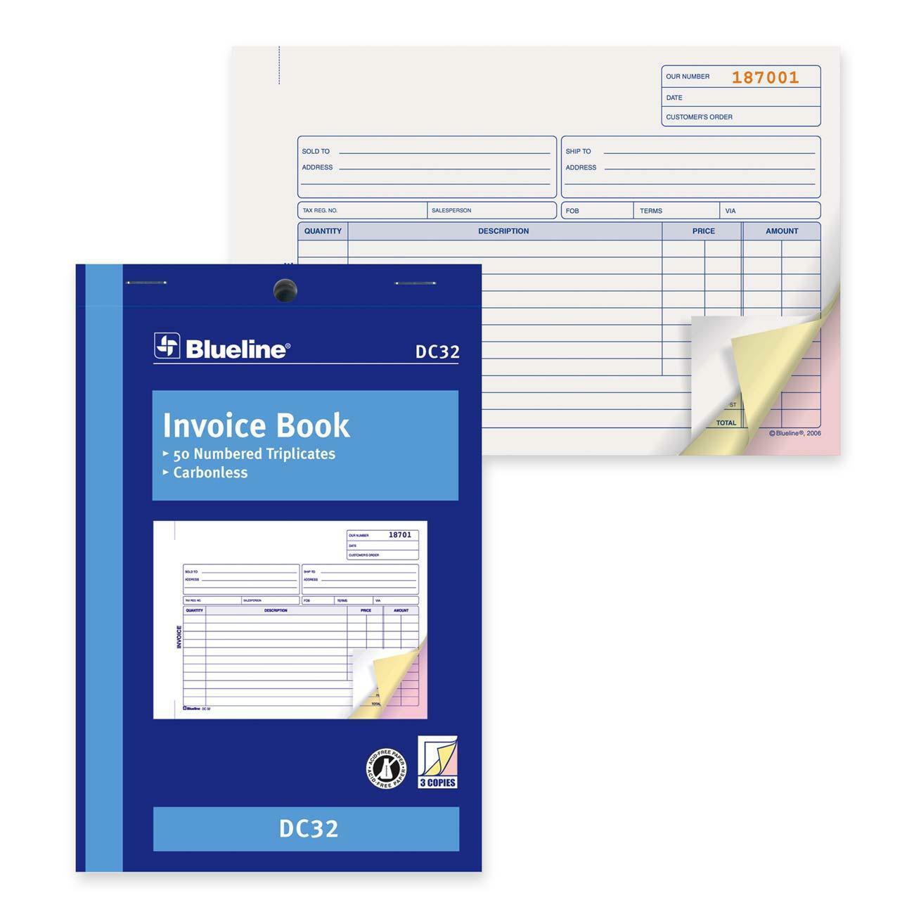 Blueline DC32 Invoice Book