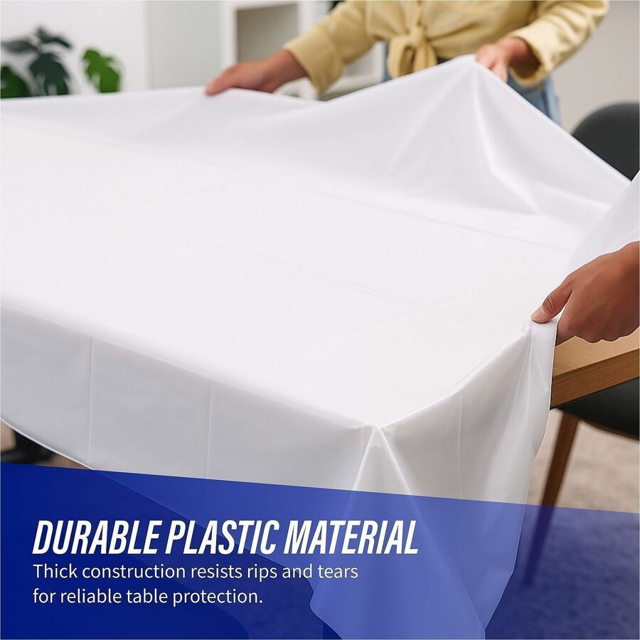 Genuine Joe Plastic Rectangular Table Covers - 10328