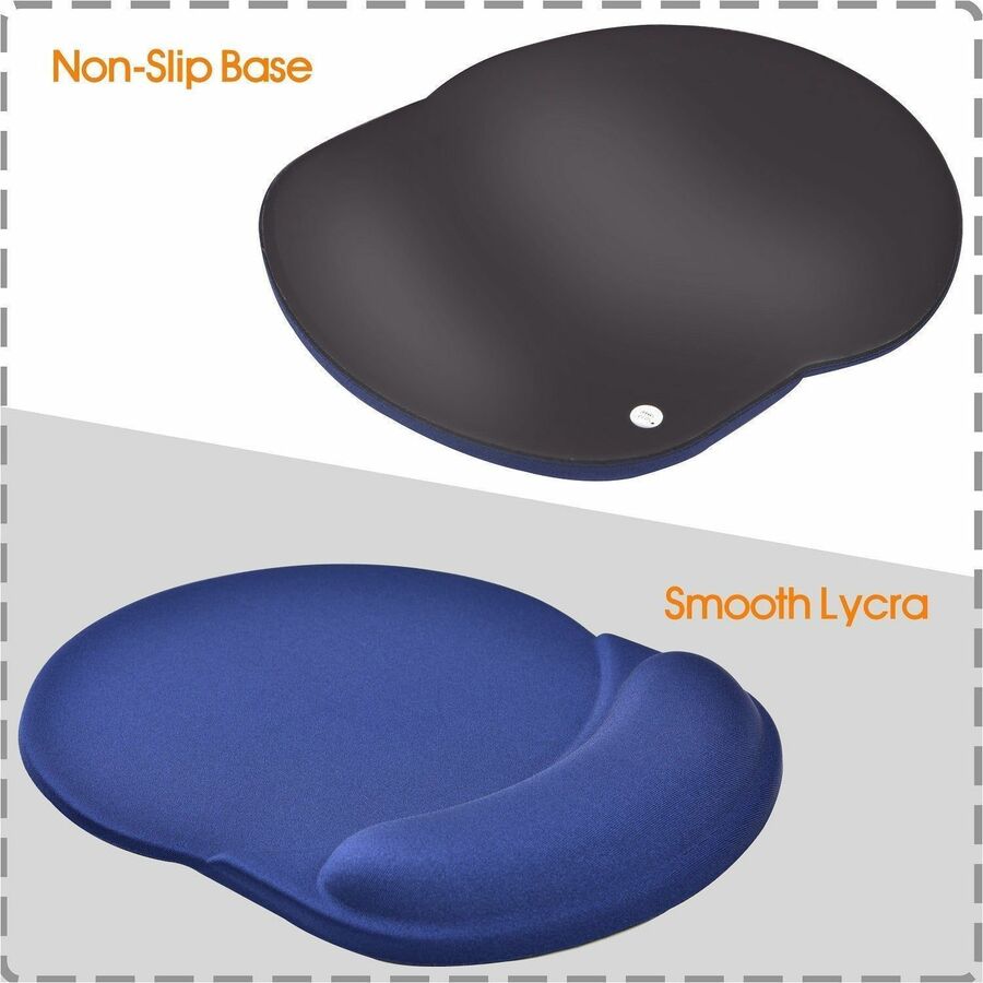DAC® MP-123 Super-Gel "Racetrack" Mouse Pad with Palm Support, Blue - 02121
