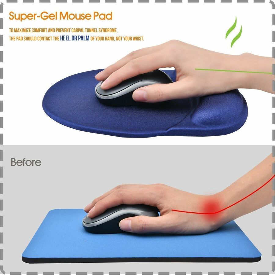 DAC® MP-123 Super-Gel "Racetrack" Mouse Pad with Palm Support, Blue - 02121
