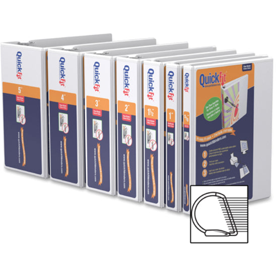 QuickFit View Binder, 3-Ring Binder, Angle D Ring, 5 Inch, White - 8707-00