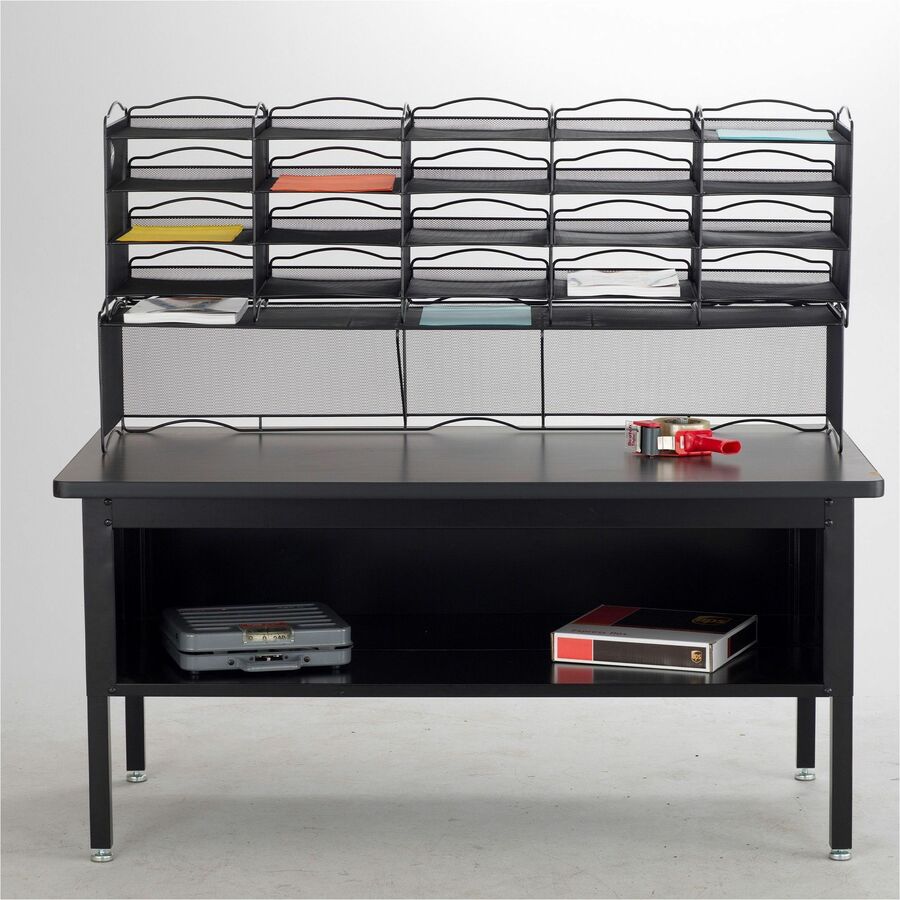 Safco 12-Compartment Mesh Desktop Organizer - 9430BL