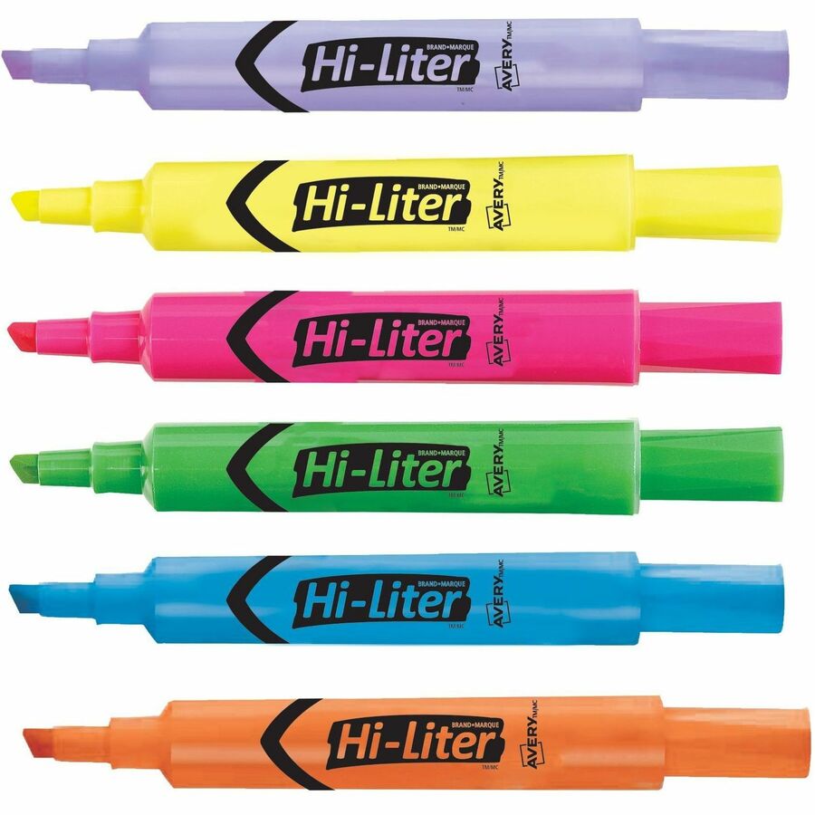 Avery® Desk Style HI-LITER®, Assorted Colours, 12/pk - 78881