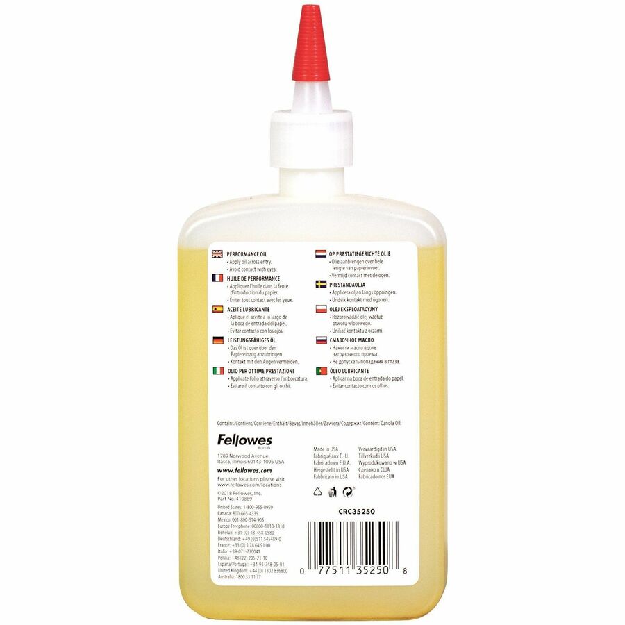 Fellowes Powershred® Shredder Oil - 12 Oz. Bottle - 35250