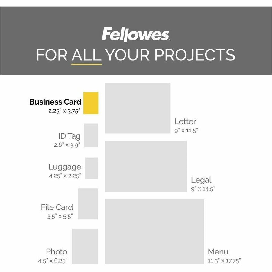 Fellowes Glossy Pouches - Business Card, 5 mil, 25 pack - 52001