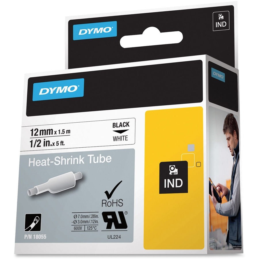 Dymo White Heat Shrink Tube - 18055