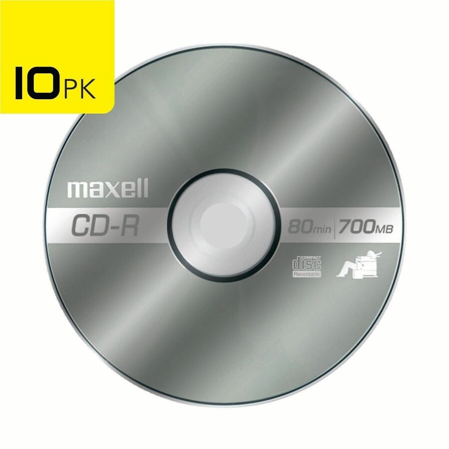 Maxell CD-R700 CD Recordable Media - CD-R - 40x - 700 MB - 10 Pack - 648210